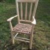 child, lath back, armchair, paper rush, green woodworking