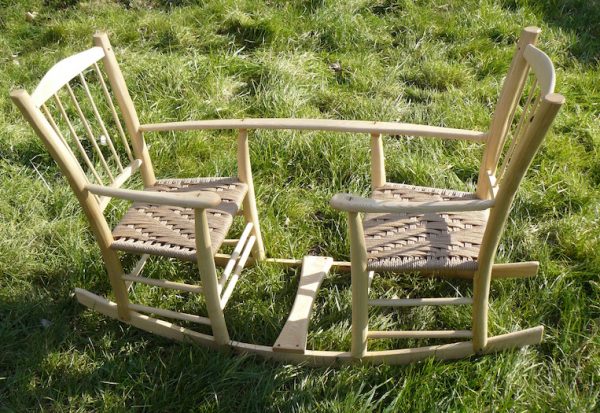 rustic ash chairs, double-rocking seesaw, child toy