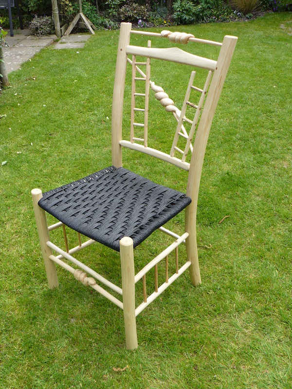 bodgers ball 2017, snakes and ladders, award winning, chair, green woodworking, rustic ash chairs