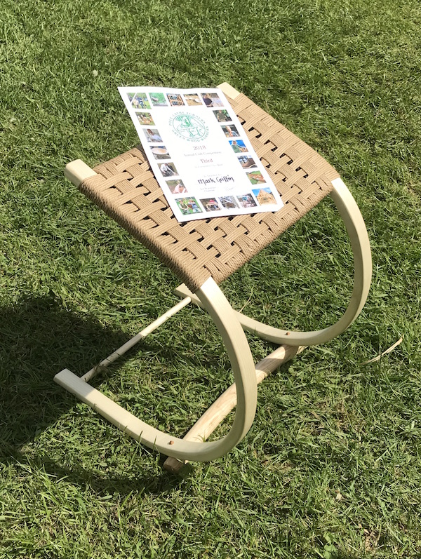 Mark Griffin Of Rustic Ash Chairs Green Woodworking Ash Swoop Stool Bodgers Ball 2018 Winner