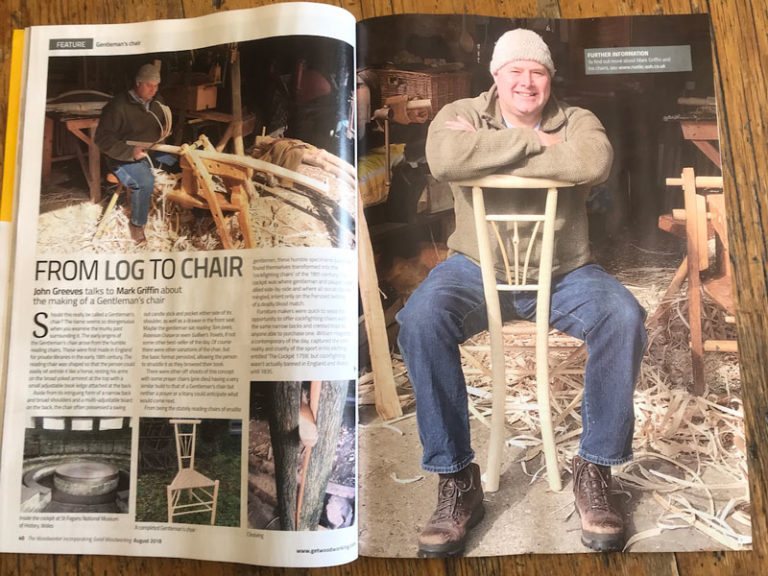 Rustic Ash Chairs, Woodworker, August 2018, Gentleman's Chairs, Chairmaking, Magazine Article Page3