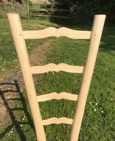 Close up of the Sweetheart Ladderback Gentleman's Chair back