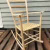 ladderback rocking chair with five ladders and a paper rush fibre cord seat