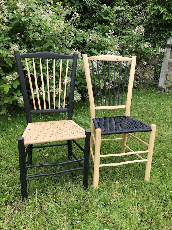 Harlequin Black and Harlequin Natural spindle back side chairs